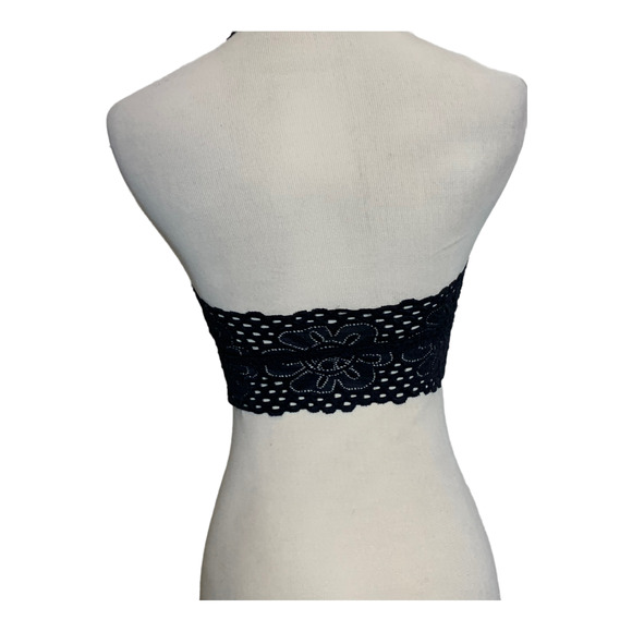 Black halter neck padded lace bralette size small - Picture 8 of 8